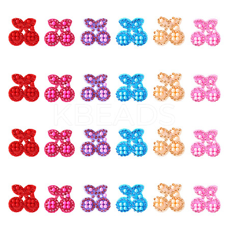24Pcs 6 Colors Cherry Rhinestone Patches PATC-TA0001-06-1