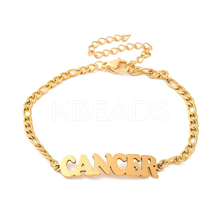 Constellation 202 Stainless Steel Figaro Chain Link Bracelets for Women Men LS-AJEW-U006-01F-1