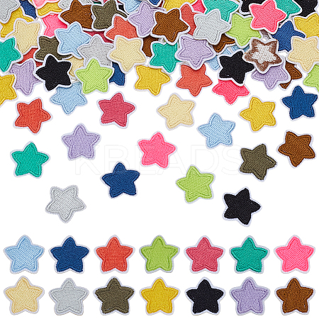 98Pcs Star Computerized Embroidery Cloth Iron On/Sew On Patches PATC-FG0003-21-1