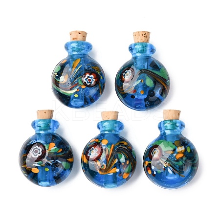 Handmade Lampwork Perfume Bottle Pendants LAMP-H072-01D-1