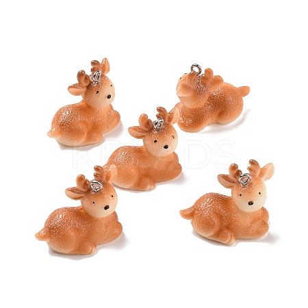 Christmas Opaque Resin Pendants LS-RESI-D057-06P-1