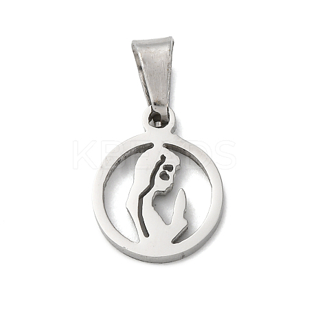 304 Stainless Steel Pendants STAS-P393-04P-1