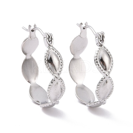 Non-Tarnish 304 Stainless Steel Oval Wrap Hoop Earrings for Women EJEW-G293-29P-1
