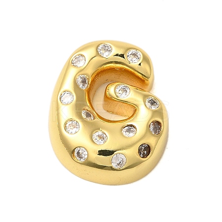 Rack Plating Brass Micro Pave Clear Cubic Zirconia Perdants KK-C067-11G-G-1