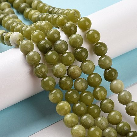 Natural Chinese Southern Jade Beads Strands LS-G-T055-8mm-15-1
