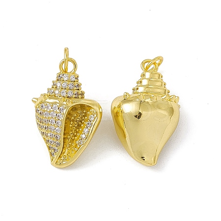 Rack Plating Brass Micro Pave Cubic Zirconia Pendants LS-KK-C007-30G-1