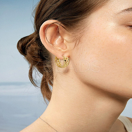 1Pair Brass Hoop Earrings for Women EJEW-LP0012-03G-1