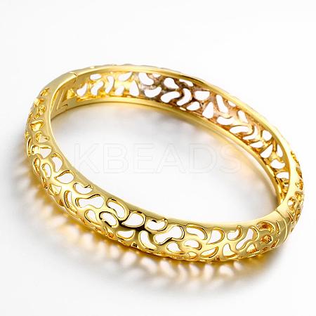 Real 18K Gold Plated Filigree Brass Hollow Bangles BJEW-BB05677-G-1