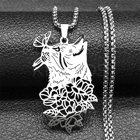 201 Stainless Steel Pendant Necklaces LS-NJEW-C066-19P-1