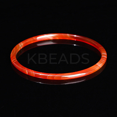 Dyed Natural Carnelian Simple Plain Bangle for Women FIND-PW0021-09B-02-1
