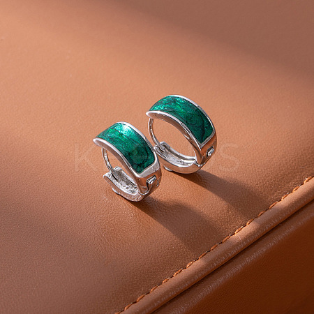 Brass Enamel Hoop Earrings FS-WG3C3EB-07-1