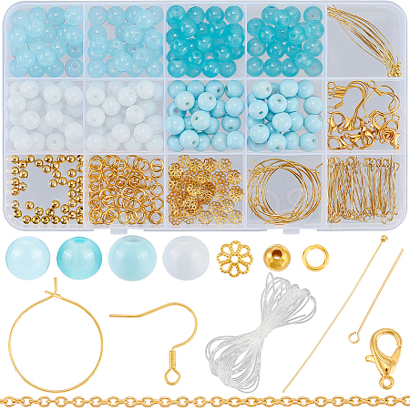 DIY Glass Beaded Bracelets & Earrings Jewelry Making Kit DIY-SP0001-20E-1
