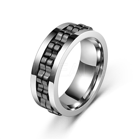 304 Stainless Steel Gear Rotatable Finger Rings FS-WGAD37A-09-1