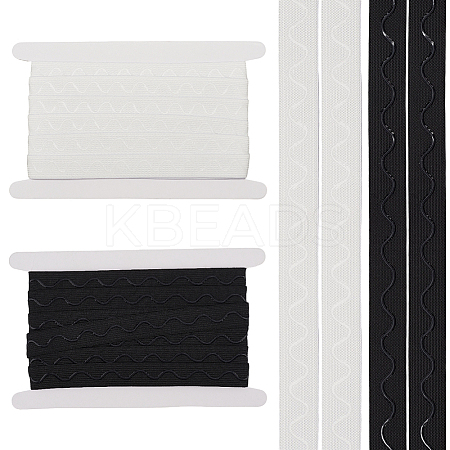 10M 2 Colors Polyester Non-Slip Silicone Elastic Gripper Bands for Garment Sewing SRIB-GF0001-48-1