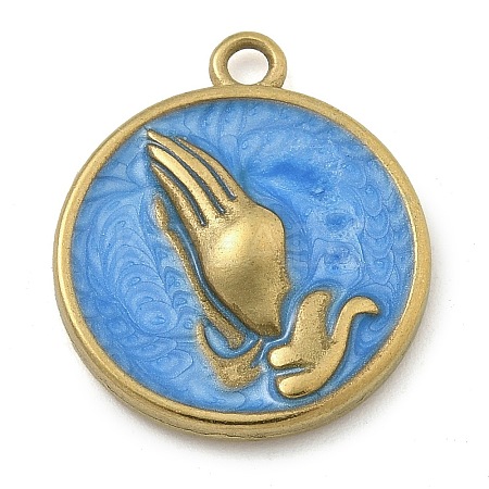 304 Stainless Steel Enamel Pendants LS-STAS-M084-09G-01-1