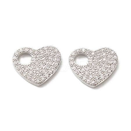 Brass Micro Pave Cubic Zirconia Charms KK-G405-04P-RS-1