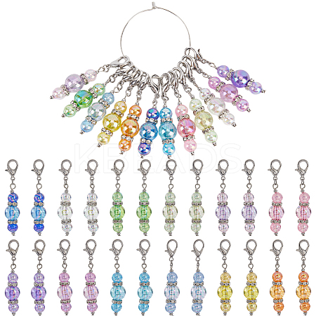Acrylic Pendant Locking Stitch Markers HJEW-SC00081-1