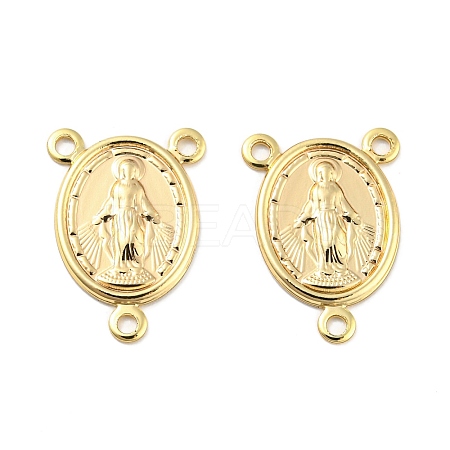 Brass Rosary Center Pieces Oval with Virgin Mary Chandelier Component Links KK-L208-12G-1