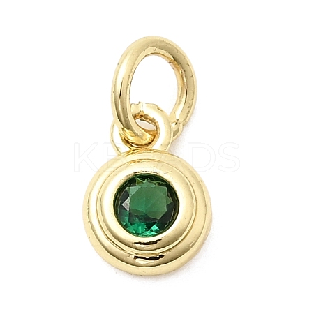 Brass Cubic Zirconia Charms KK-G554-02B-06-1