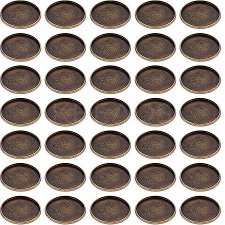 50Pcs Tibetan Style Brass Plain Edge Bezel Cups KK-HY0001-22-1