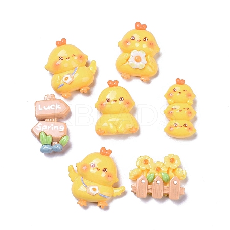 Spring Theme Opaque Cute Chick Resin Decoden Cabochons RESI-B024-08-1