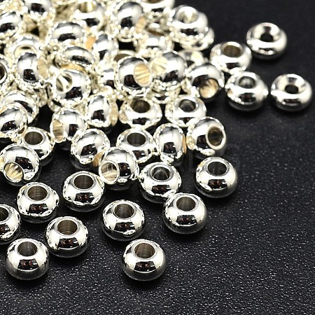 Brass Flat Round Spacer Beads KK-M085-18S-NR-1
