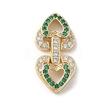 Brass Micro Pave Cubic Zirconia Fold Over Clasps KK-H455-53G-04-1
