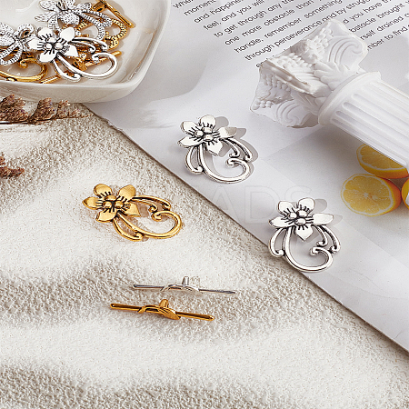 2 Styles Tibetan Style Alloy Toggle Clasps FIND-LP0007-48-1