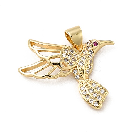 Rack Plating Brass Micro Pave Cubic Zirconia Pendants KK-E072-10G-1