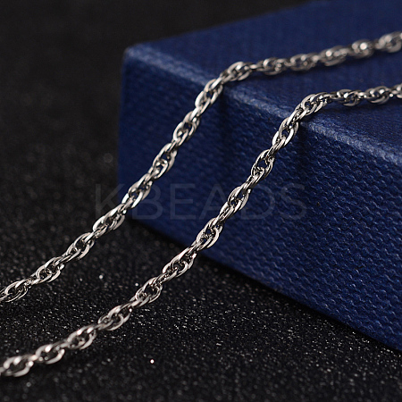 Non-Tarnish 304 Stainless Steel Rope Chain Necklaces LS-NJEW-L437-01-1