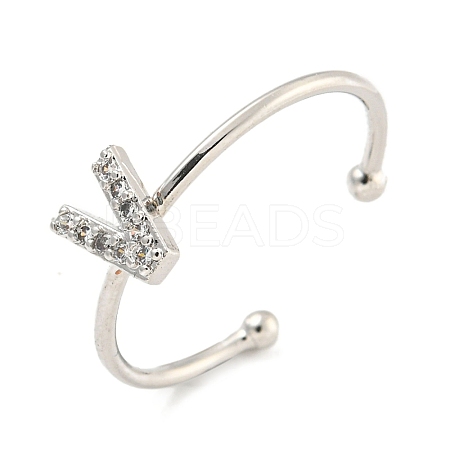 Rack Plating Brass Open Cuff Rings for Women RJEW-F162-02P-V-1