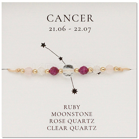 Natural stone constellation bracelet with 12 zodiac signs X-NR2952-4-1