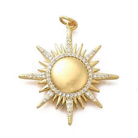 Brass Micro Pave Cubic Zirconia Pendants KK-Q043-25G-1