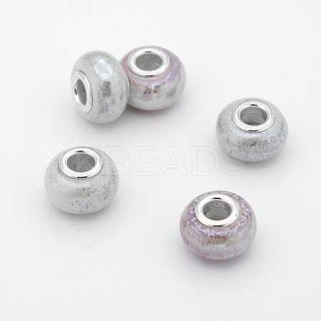 Rondelle Handmade Porcelain Large Hole European Beads OPDL-M009-05-1