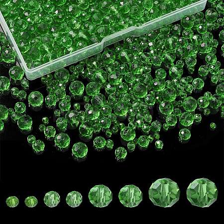 8 Strands 4 Size Transparent Glass Beads Strands EGLA-YW0003-09C-1