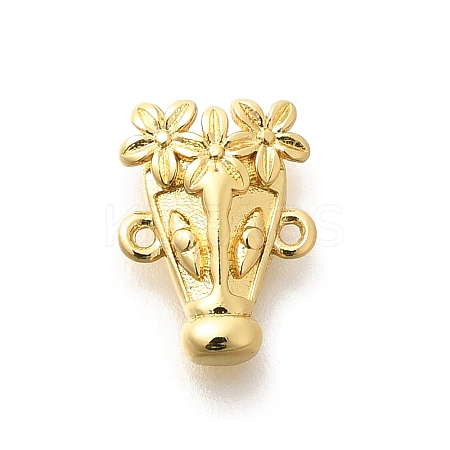 Rack Plating Brass Flower Animal Connector Charms KK-L225-027G-1