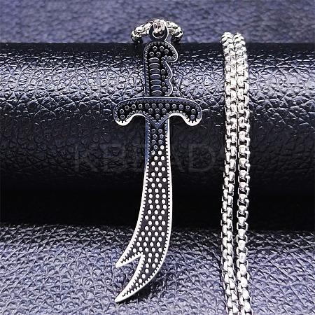 201 Stainless Steel Pendant Necklaces NJEW-C066-09P-1