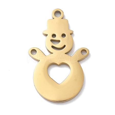 Christmas Theme 304 Stainless Steel Pendants STAS-R003-04G-01-1
