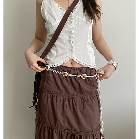 Bohemian Style Resin & Imitation Leather Cord Knot Chain Belts FS-WG6C080-07-1