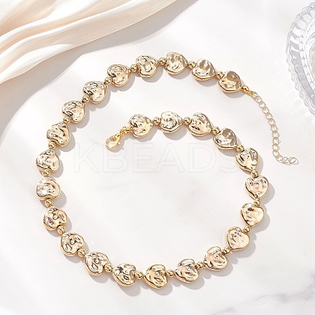 CCB Plastic Heart Beaded Necklaces NJEW-JN05841-02-1