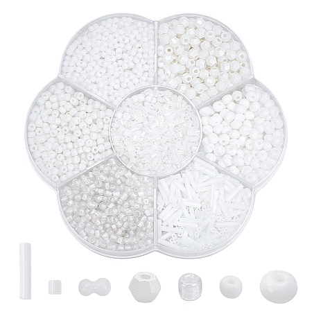 106G 7 Styles Frosted Opaque Glass Seed Beads Set SEED-GO0001-11A-1