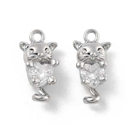 Brass Micro Pave Cubic Zirconia Pendants KK-D283-16P-1