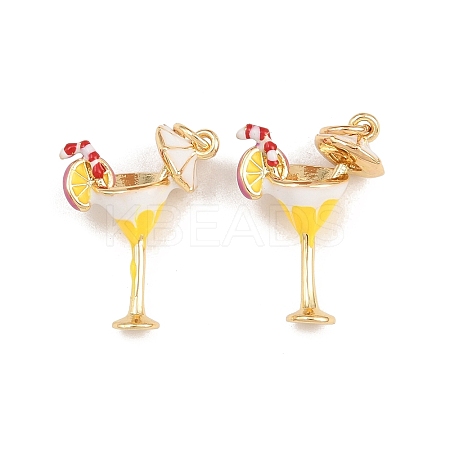 Brass Enamel Pendants X-KK-B157-20G-01-1