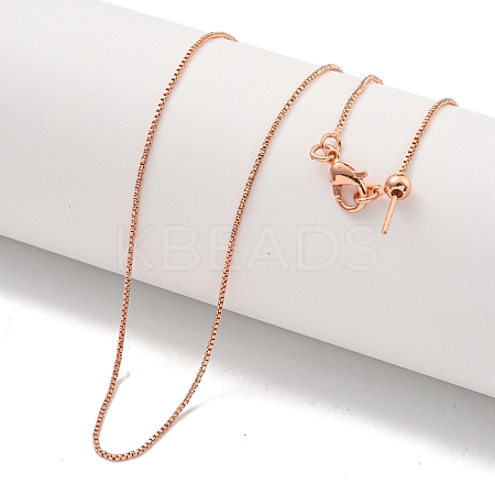 Brass Box Chain Necklaces for Women NJEW-G084-09RG-1
