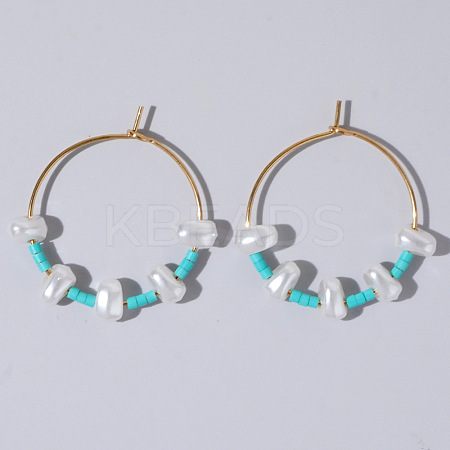 Mixed Rice Bead Vintage Imitation Pearl Earrings for Sophisticated Style DH7154-5-1