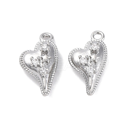 Brass Micro Pave Cubic Zirconia Pendants KK-D288-01P-1