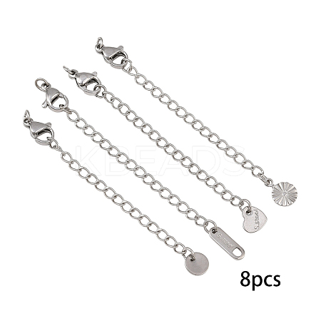 304 Stainless Steel Curb Chain Extender STAS-YW0003-35P-1