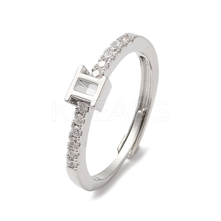 Rack Plating Brass Clear Cubic Zirconia Constellation Adjustable Rings for Women RJEW-S407-08P-02-1