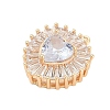 Brass Micro Pave Cubic Zirconia with Glass Pendants KK-Q026-20G-2