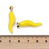 Handmade Lampwork with Brass Pendants KK-Q095-02B-03-3